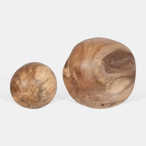 sagebrook home S/2 8/12" Teak Root Orb Natural Wishlist Create New