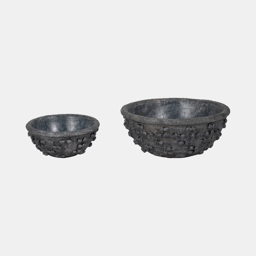 Sagebrook Home S/2 8/12" Textured Knobby Knot Bowls Black Wishlist Create New