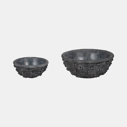 sagebrook home S/2 8/12" Textured Knobby Knot Bowls Black Wishlist Create New