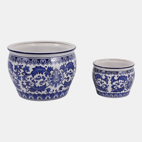 Sagebrook Home S/2 8/13" Chinoiserie Planters Blue/white Wishlist Create New