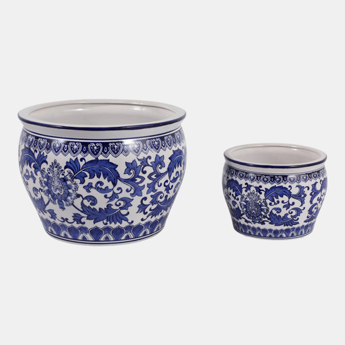 Sagebrook Home S/2 8/13" Chinoiserie Planters Blue/white Wishlist Create New