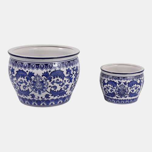 sagebrook home S/2 8/13" Chinoiserie Planters Blue/white Wishlist Create New