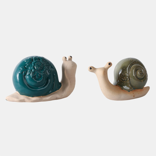 Sagebrook Home S/2 8" Flower Snails Blue/green Wishlist Create New
