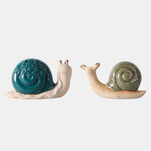 sagebrook home S/2 8" Flower Snails Blue/green Wishlist Create New