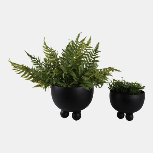 Sagebrook Home S/2 9/11" Metal Bowl Planter With Ball Feet Black Wishlist Create New