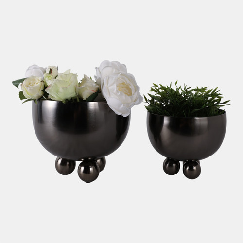 Sagebrook Home S/2 9/11" Metal Bowl Planter With Ball Feet Gunme Wishlist Create New
