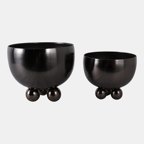 Sagebrook Home S/2 9/11" Metal Bowl Planter With Ball Feet Gunme Wishlist Create New