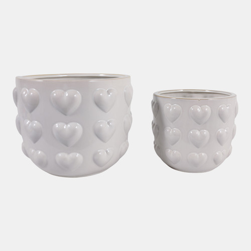 Sagebrook Home S/2 9/12" Hearts Planters Ivory Wishlist Create New