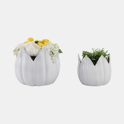 Sagebrook Home S/2 9/12" Petal Planters White Wishlist Create New