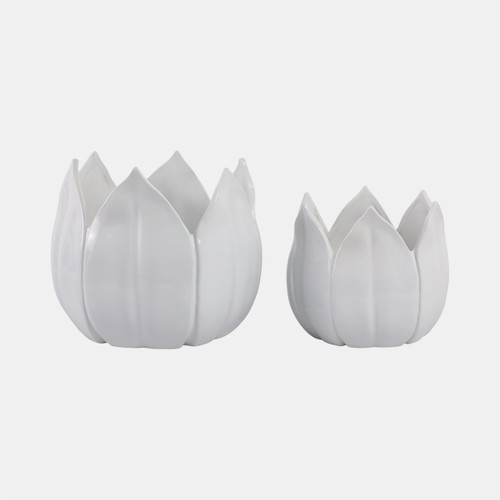 Sagebrook Home S/2 9/12" Petal Planters White Wishlist Create New
