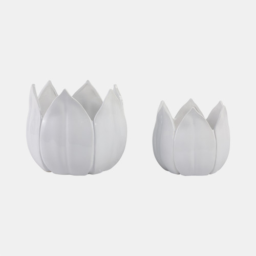 sagebrook home S/2 9/12" Petal Planters White Wishlist Create New