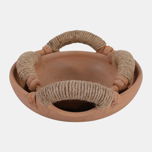 Sagebrook Home S/2 9/12" Terracotta Bowls W/ Jute Handle Natural Wishlist Create New