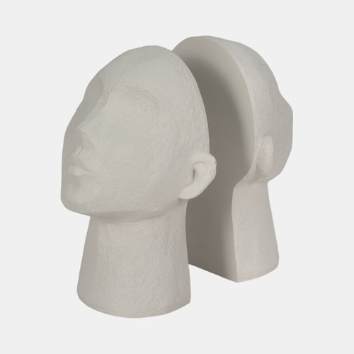 Sagebrook Home S/2 9" Textured Head Up Bookends White Wishlist Create New