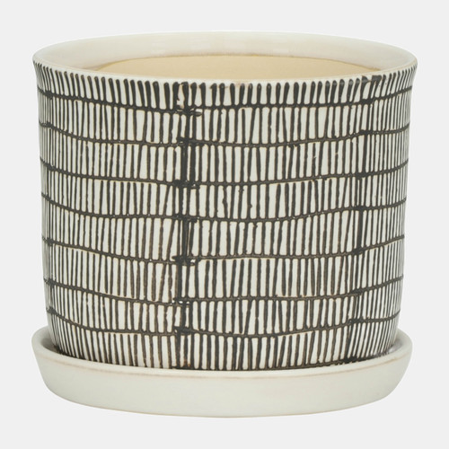 Sagebrook Home S/2 Ceramic 6/8" Planter W/ Saucer Beige Wishlist Create New