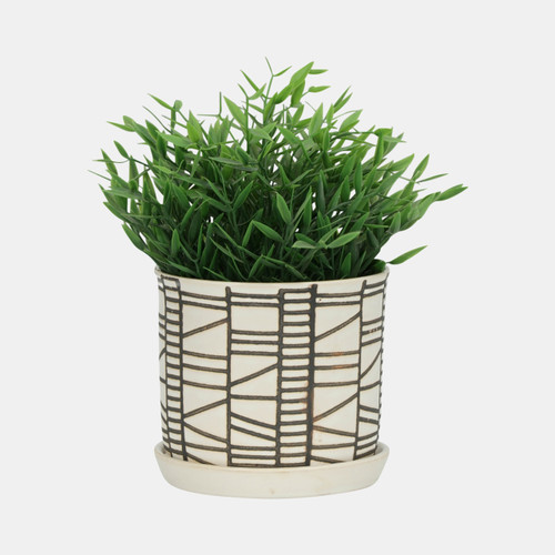 Sagebrook Home S/2 Ceramic 6/8" Planter W/ Saucer Beige Wishlist Create New