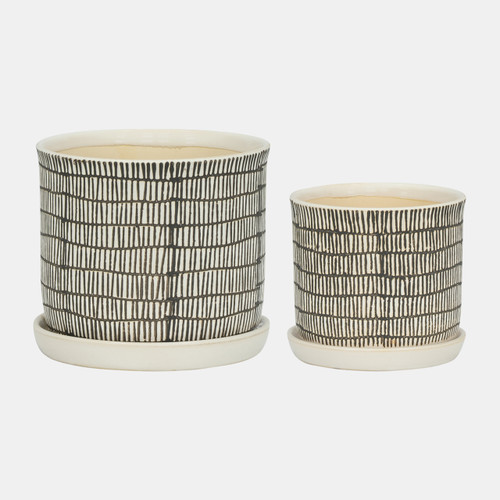 sagebrook home S/2 Ceramic 6/8" Planter W/ Saucer Beige Wishlist Create New