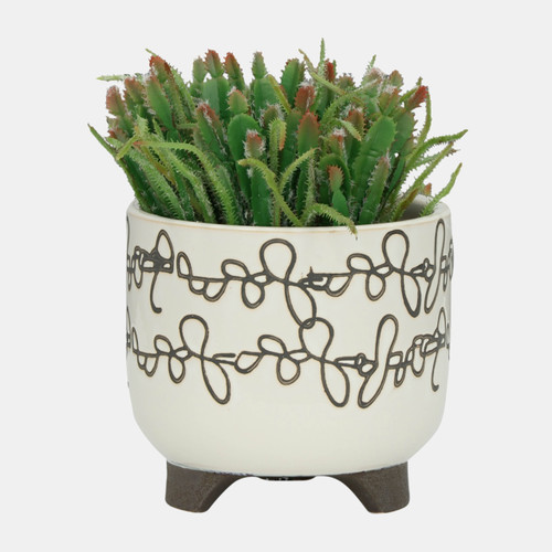 Sagebrook Home S/2 Ceramic 6/8" Scribble Footed Planter Beige Wishlist Create New