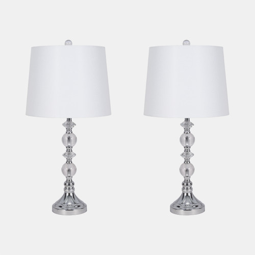 sagebrook home S/2 Crystal 26" Table Lamp Silver Wishlist Create New