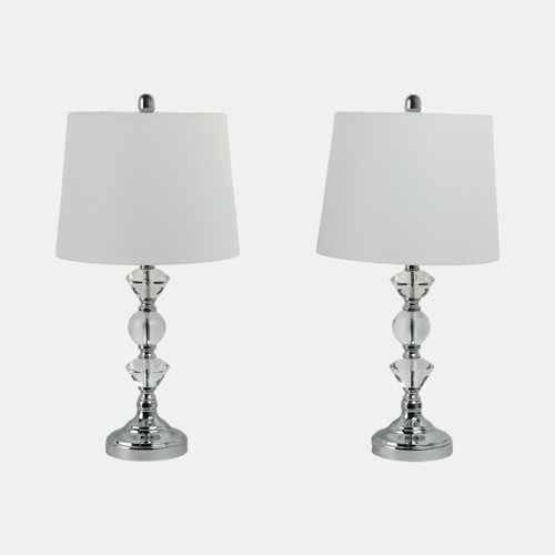 Sagebrook Home S/2 Crystal 26" Table Lamps Silver Wishlist Create New