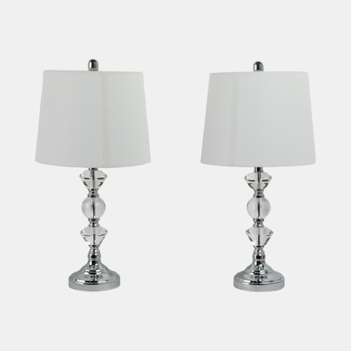 Sagebrook Home S/2 Crystal 26" Table Lamps Silver Wishlist Create New