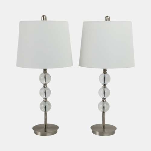 sagebrook home S/2 Crystal 27" Table Lamps Silver Wishlist Create New