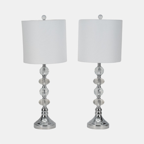 sagebrook home S/2 Crystal 28" Table Lamp Silver Wishlist Create New
