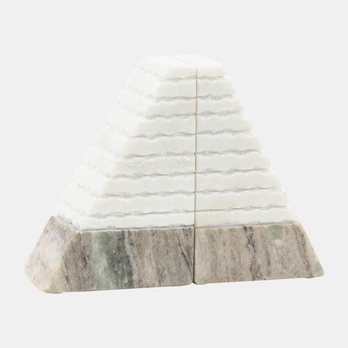 sagebrook home S/2 Marble 6"h Pyramid Bookends White/onyx Wishlist Create New