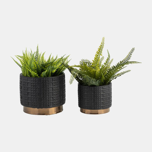 Sagebrook Home S/2 Mesh Metallic Planters 6/8" Black Wishlist Create New