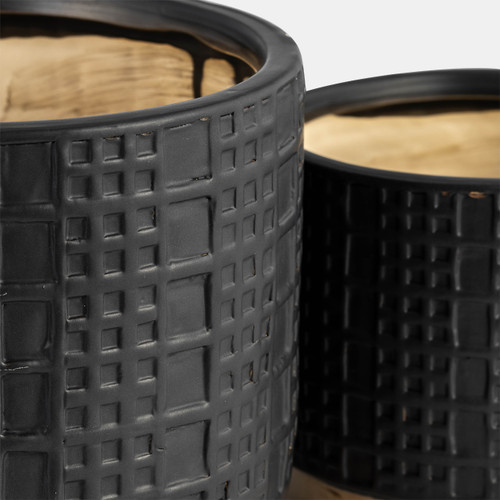 Sagebrook Home S/2 Mesh Metallic Planters 6/8" Black Wishlist Create New