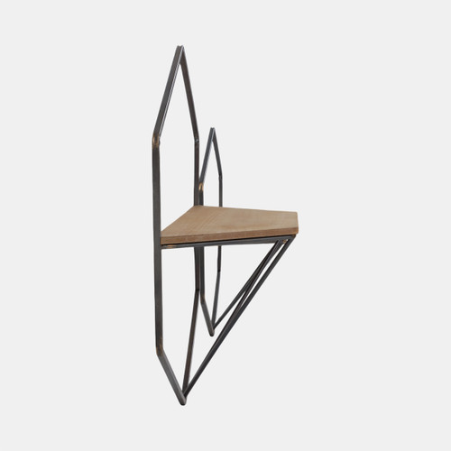 Sagebrook Home S/2 Metal / Wood Hexagon Wall Shelves Brown Wishlist Create New