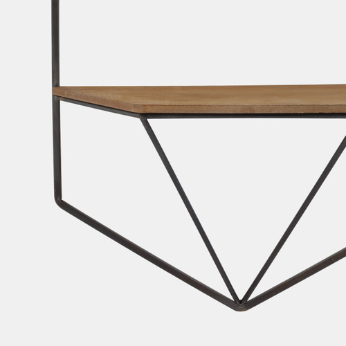 Sagebrook Home S/2 Metal / Wood Hexagon Wall Shelves Brown Wishlist Create New