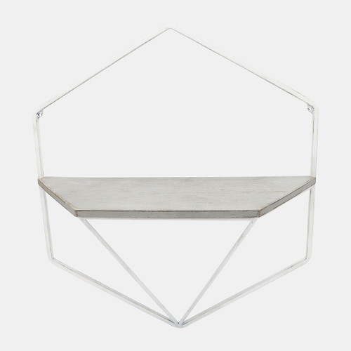 Sagebrook Home S/2 Metal / Wood Hexagon Wall Shelves Wht/gray Wishlist Create New