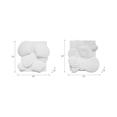 Sagebrook Home S/2 Resin Sea Shell Wall Decor White Wishlist Create New