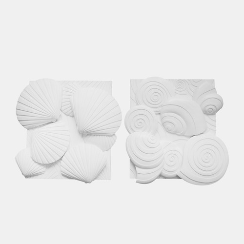 sagebrook home S/2 Resin Sea Shell Wall Decor White Wishlist Create New