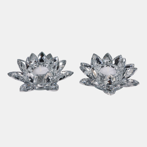 Sagebrook Home S/2 Silver Crystal Votive Candle Holders 6'' Wishlist Create New