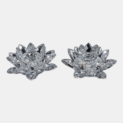 Sagebrook Home S/2 Silver Crystal Votive Candle Holders 6'' Wishlist Create New