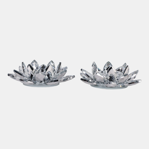 Sagebrook Home S/2 Silver Crystal Votive Candle Holders 6'' Wishlist Create New
