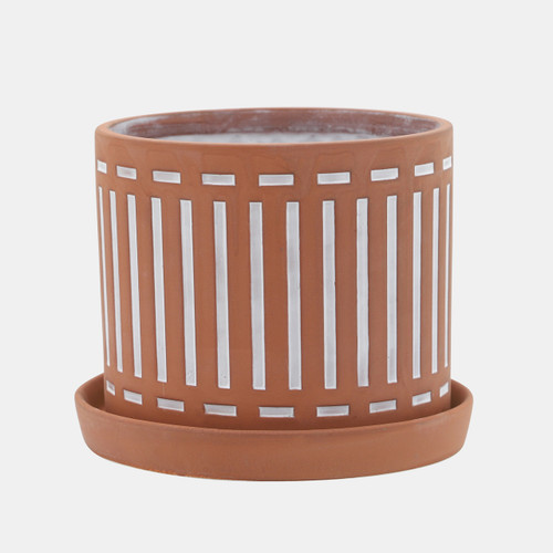 Sagebrook Home S/2 Terracotta Planters W/ Saucer 6/8" Orange Wishlist Create New