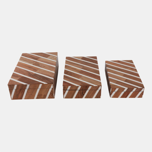 Sagebrook Home S/3 10/11/12" Diagonal Lines Boxes Natural/ivory Wishlist Create New