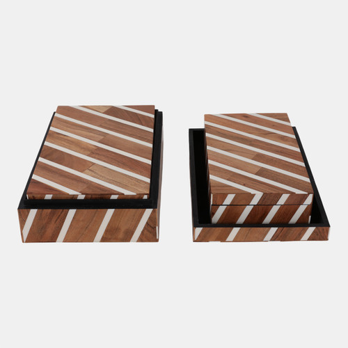 Sagebrook Home S/3 10/11/12" Diagonal Lines Boxes Natural/ivory Wishlist Create New