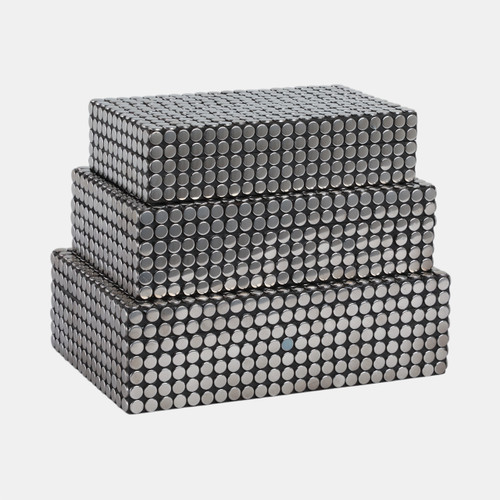 Sagebrook Home S/3 10/11/12" Studded Boxes Black Wishlist Create New