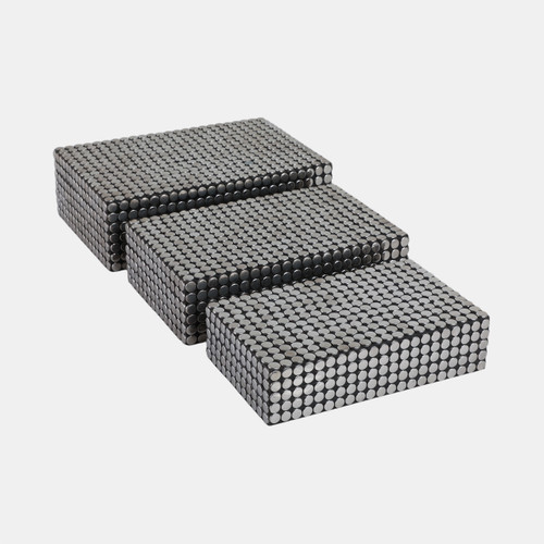 Sagebrook Home S/3 10/11/12" Studded Boxes Black Wishlist Create New