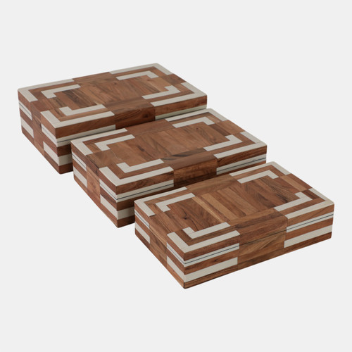 sagebrook home S/3 10/11/12" Wood Inlay Boxes Natural/ivory Wishlist Create New