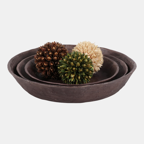 Sagebrook Home S/3 12/15/17" Paper Mache Low Bowls Brown Wishlist Create New