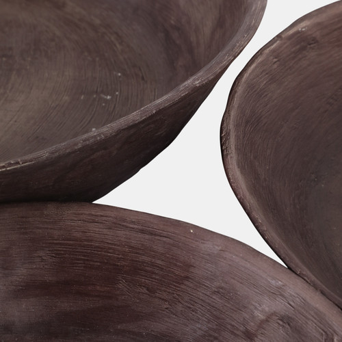 Sagebrook Home S/3 12/15/17" Paper Mache Low Bowls Brown Wishlist Create New