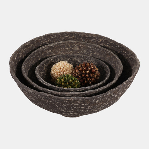 Sagebrook Home S/3 14/18/22" Paper Mache Bowls Rustic Brown Wishlist Create New