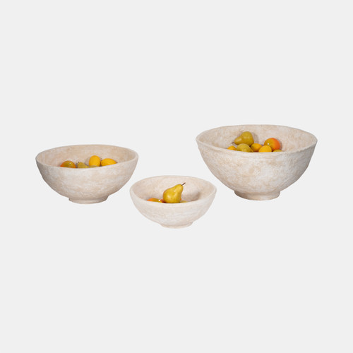 Sagebrook Home S/3 14/18/22" Paper Mache Bowls White Wishlist Create New