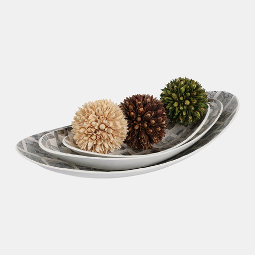 Sagebrook Home S/3 15/19/22" Capiz Assorted Plaid Bowls Ivory Mu Wishlist Create New