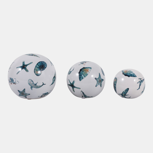 Sagebrook Home S/3 4/5/6" Coastal Icons Orbs Blue/white Wishlist Create New