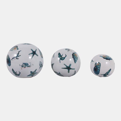 Sagebrook Home S/3 4/5/6" Coastal Icons Orbs Blue/white Wishlist Create New